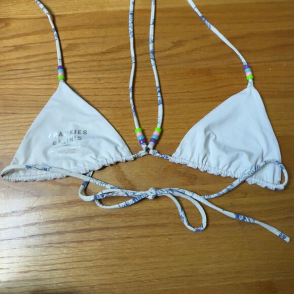 Frankies Tatum Triangle String Bikini Top Beach Print XS - Picture 6 of 6